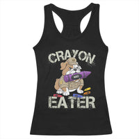 Crayon Eater Bulldog Racerback Tank Top Funny Military Gift with Combat Pup and MRE Crayon - Wonder Print Shop