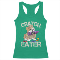 Crayon Eater Bulldog Racerback Tank Top Funny Military Gift with Combat Pup and MRE Crayon - Wonder Print Shop