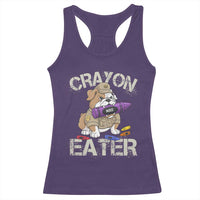 Crayon Eater Bulldog Racerback Tank Top Funny Military Gift with Combat Pup and MRE Crayon - Wonder Print Shop