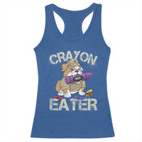 Crayon Eater Bulldog Racerback Tank Top Funny Military Gift with Combat Pup and MRE Crayon - Wonder Print Shop