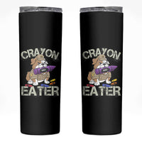 Crayon Eater Bulldog Skinny Tumbler Funny Military Gift with Combat Pup and MRE Crayon - Wonder Print Shop