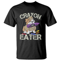 Crayon Eater Bulldog T Shirt Funny Military Gift with Combat Pup and MRE Crayon - Wonder Print Shop