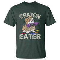 Crayon Eater Bulldog T Shirt Funny Military Gift with Combat Pup and MRE Crayon - Wonder Print Shop
