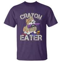 Crayon Eater Bulldog T Shirt Funny Military Gift with Combat Pup and MRE Crayon - Wonder Print Shop