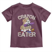 Crayon Eater Bulldog Toddler T Shirt Funny Military Gift with Combat Pup and MRE Crayon - Wonder Print Shop