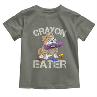Crayon Eater Bulldog Toddler T Shirt Funny Military Gift with Combat Pup and MRE Crayon - Wonder Print Shop