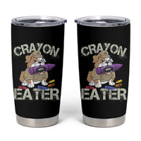 Crayon Eater Bulldog Tumbler Cup Funny Military Gift with Combat Pup and MRE Crayon - Wonder Print Shop