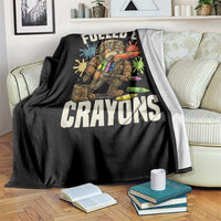 Fueled by Crayons Bulldog Soldier Throw Blanket Funny Combat Veteran Crayon Launcher - Wonder Print Shop