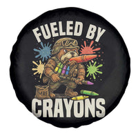 Fueled by Crayons Bulldog Soldier Spare Tire Cover Funny Combat Veteran Crayon Launcher - Wonder Print Shop