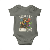 Fueled by Crayons Bulldog Soldier Baby Onesie Funny Combat Veteran Crayon Launcher - Wonder Print Shop