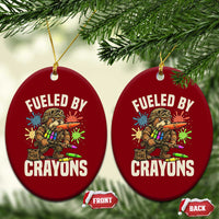 Fueled by Crayons Bulldog Soldier Ceramic Ornament Funny Combat Veteran Crayon Launcher - Wonder Print Shop