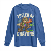 Fueled by Crayons Bulldog Soldier Long Sleeve Shirt Funny Combat Veteran Crayon Launcher - Wonder Print Shop