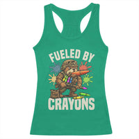 Fueled by Crayons Bulldog Soldier Racerback Tank Top Funny Combat Veteran Crayon Launcher - Wonder Print Shop