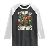 Fueled by Crayons Bulldog Soldier Raglan Shirt Funny Combat Veteran Crayon Launcher - Wonder Print Shop