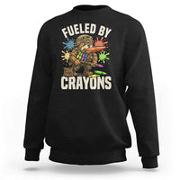 Fueled by Crayons Bulldog Soldier Sweatshirt Funny Combat Veteran Crayon Launcher - Wonder Print Shop
