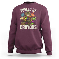 Fueled by Crayons Bulldog Soldier Sweatshirt Funny Combat Veteran Crayon Launcher - Wonder Print Shop