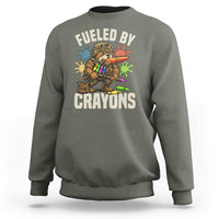 Fueled by Crayons Bulldog Soldier Sweatshirt Funny Combat Veteran Crayon Launcher - Wonder Print Shop