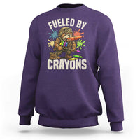 Fueled by Crayons Bulldog Soldier Sweatshirt Funny Combat Veteran Crayon Launcher - Wonder Print Shop