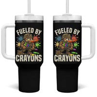 Fueled by Crayons Bulldog Soldier Tumbler With Handle Funny Combat Veteran Crayon Launcher - Wonder Print Shop