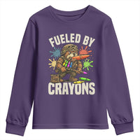 Fueled by Crayons Bulldog Soldier Youth Sweatshirt Funny Combat Veteran Crayon Launcher - Wonder Print Shop