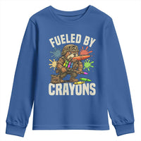 Fueled by Crayons Bulldog Soldier Youth Sweatshirt Funny Combat Veteran Crayon Launcher - Wonder Print Shop