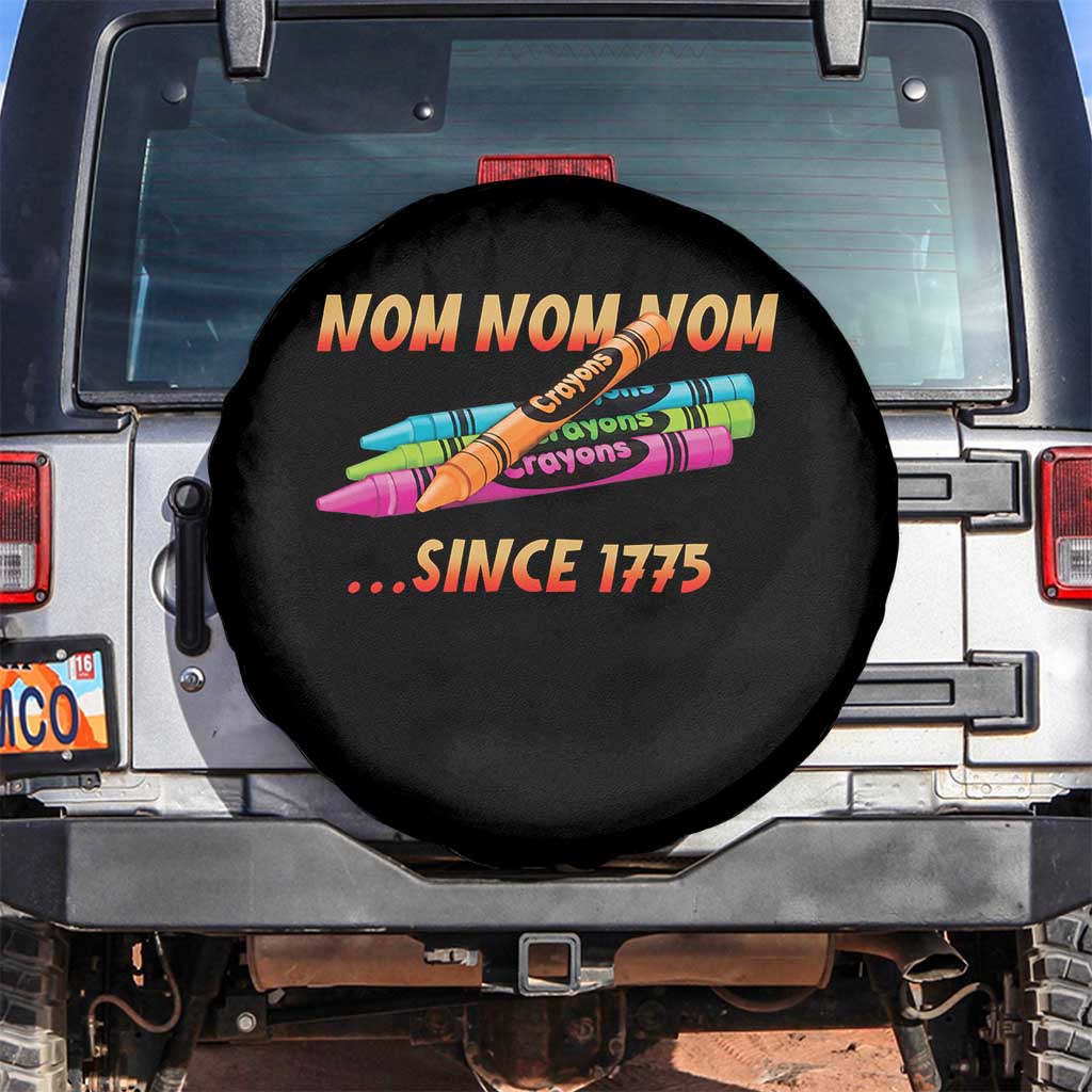 Nom Nom Nom Crayons Spare Tire Cover Since 1775 Funny Military Joke Veterans - Wonder Print Shop