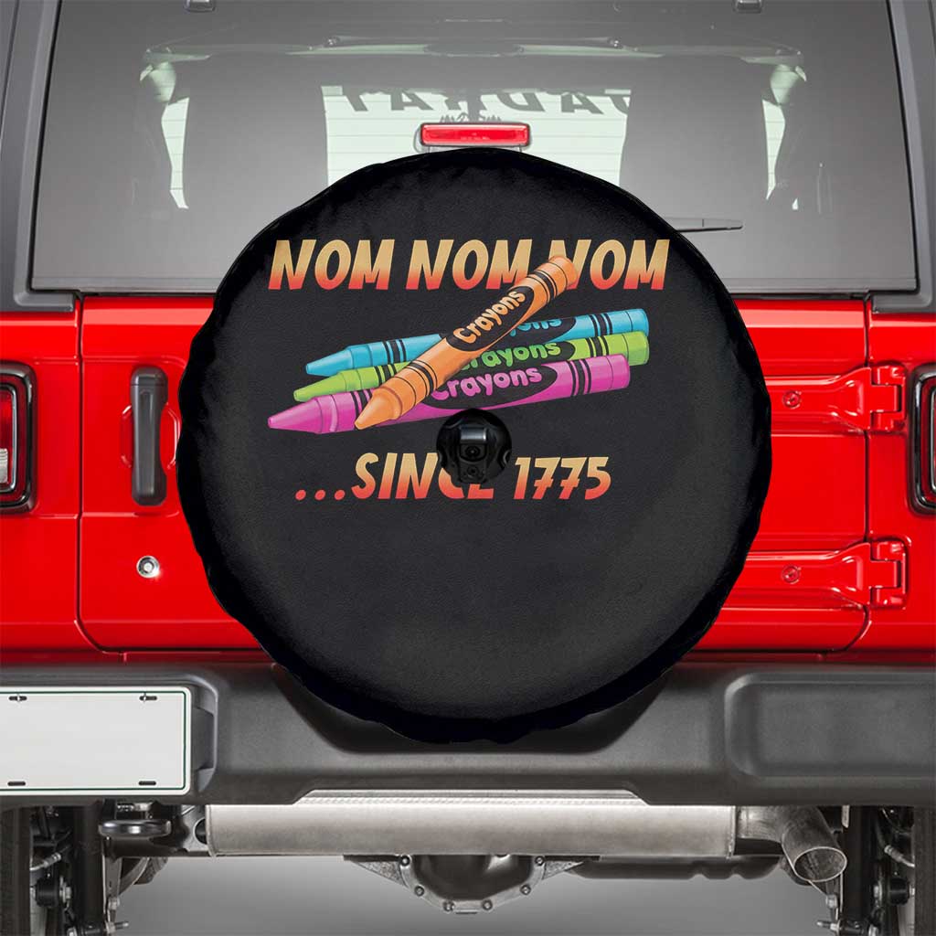 Nom Nom Nom Crayons Spare Tire Cover Since 1775 Funny Military Joke Veterans - Wonder Print Shop