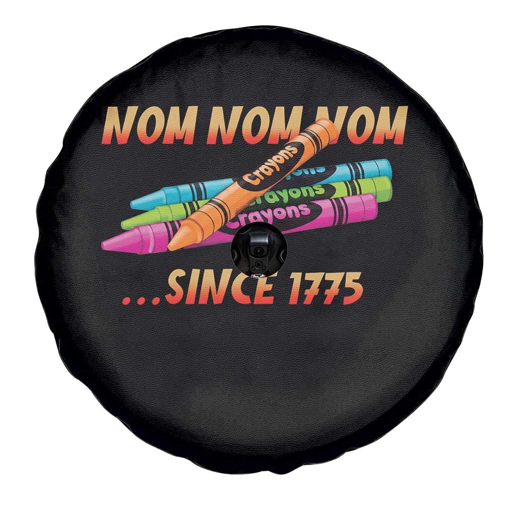 Nom Nom Nom Crayons Spare Tire Cover Since 1775 Funny Military Joke Veterans - Wonder Print Shop
