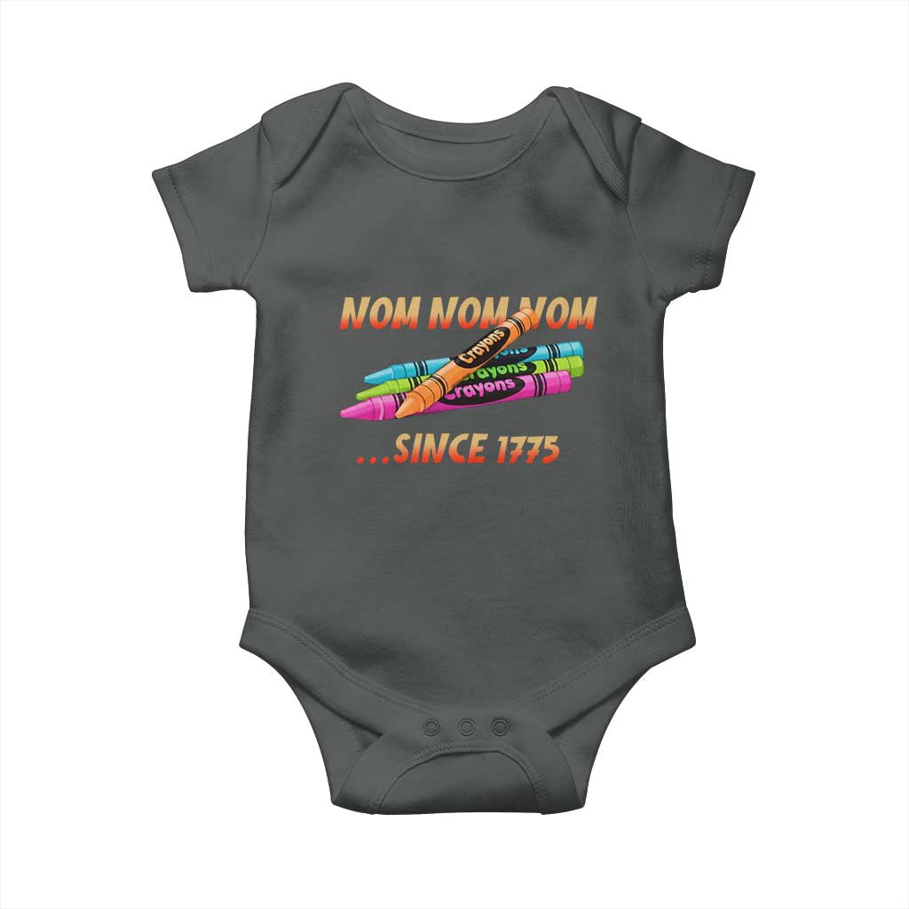 Nom Nom Nom Crayons Baby Onesie Since 1775 Funny Military Joke Veterans - Wonder Print Shop