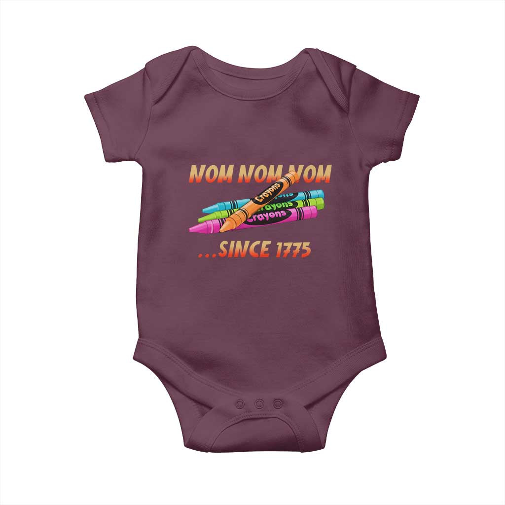 Nom Nom Nom Crayons Baby Onesie Since 1775 Funny Military Joke Veterans - Wonder Print Shop