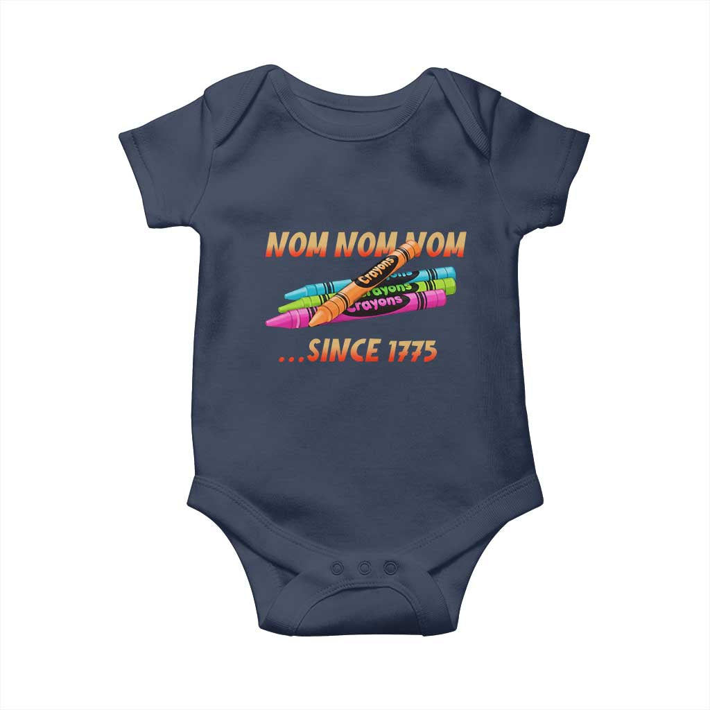 Nom Nom Nom Crayons Baby Onesie Since 1775 Funny Military Joke Veterans - Wonder Print Shop