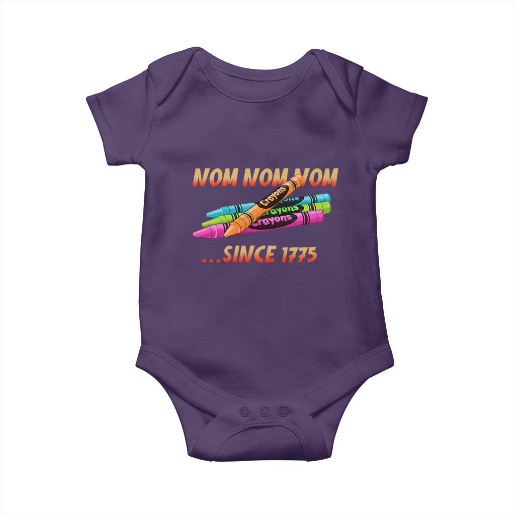 Nom Nom Nom Crayons Baby Onesie Since 1775 Funny Military Joke Veterans - Wonder Print Shop