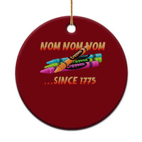 Nom Nom Nom Crayons Ceramic Ornament Since 1775 Funny Military Joke Veterans - Wonder Print Shop