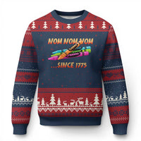 Nom Nom Nom Crayons Ugly Christmas Sweater Since 1775 Funny Military Joke Veterans - Wonder Print Shop