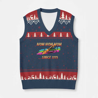Nom Nom Nom Crayons V-Neck Knit Sweater Vest Since 1775 Funny Military Joke Veterans - Wonder Print Shop