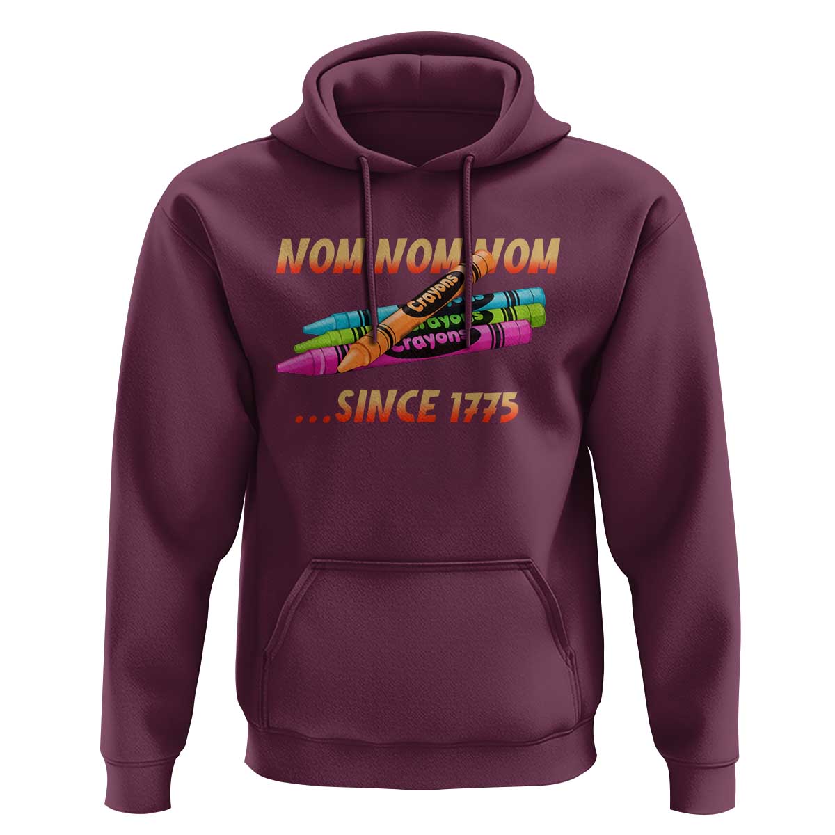 Nom Nom Nom Crayons Hoodie Since 1775 Funny Military Joke Veterans - Wonder Print Shop