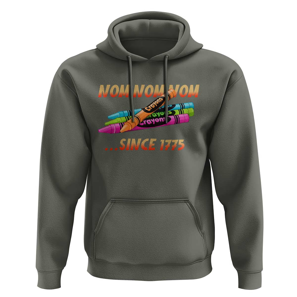 Nom Nom Nom Crayons Hoodie Since 1775 Funny Military Joke Veterans - Wonder Print Shop
