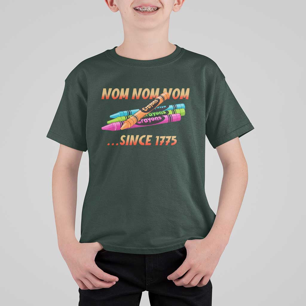 Nom Nom Nom Crayons T Shirt For Kid Since 1775 Funny Military Joke Veterans - Wonder Print Shop
