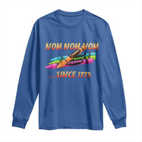 Nom Nom Nom Crayons Long Sleeve Shirt Since 1775 Funny Military Joke Veterans - Wonder Print Shop