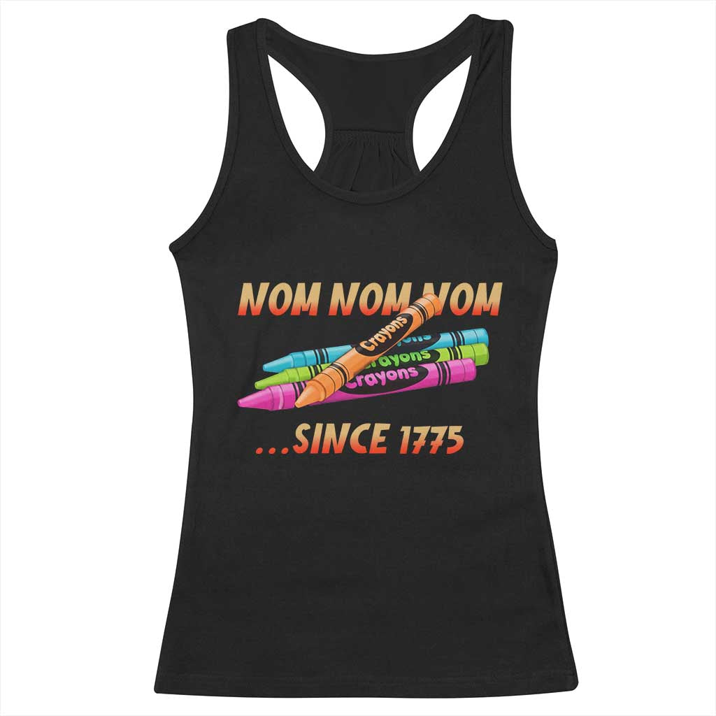 Nom Nom Nom Crayons Racerback Tank Top Since 1775 Funny Military Joke Veterans - Wonder Print Shop