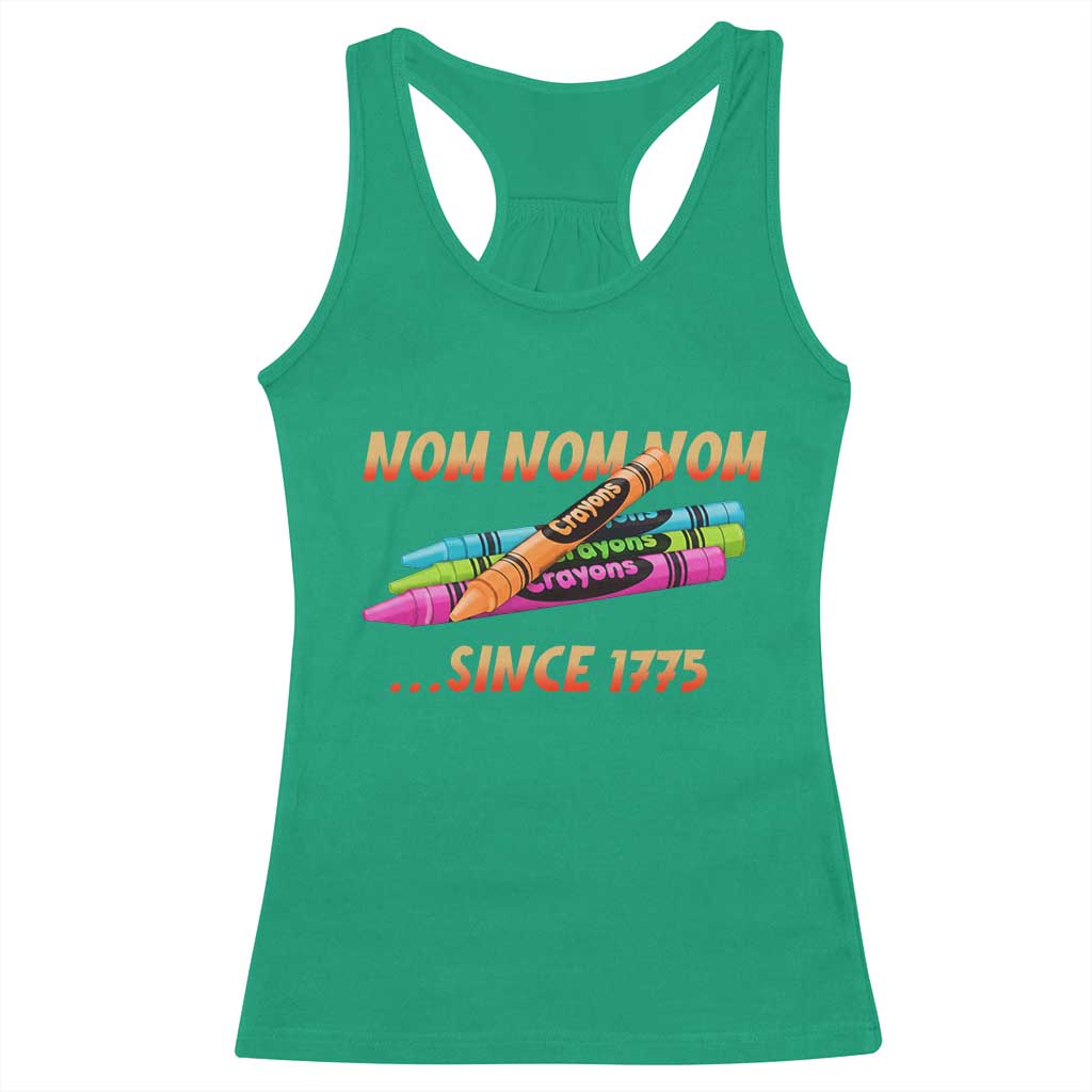 Nom Nom Nom Crayons Racerback Tank Top Since 1775 Funny Military Joke Veterans - Wonder Print Shop
