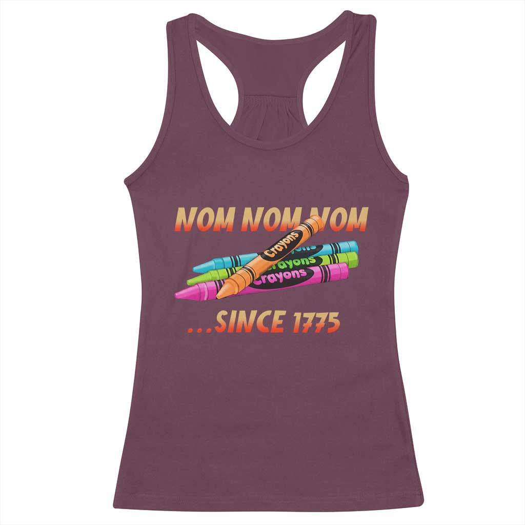 Nom Nom Nom Crayons Racerback Tank Top Since 1775 Funny Military Joke Veterans - Wonder Print Shop