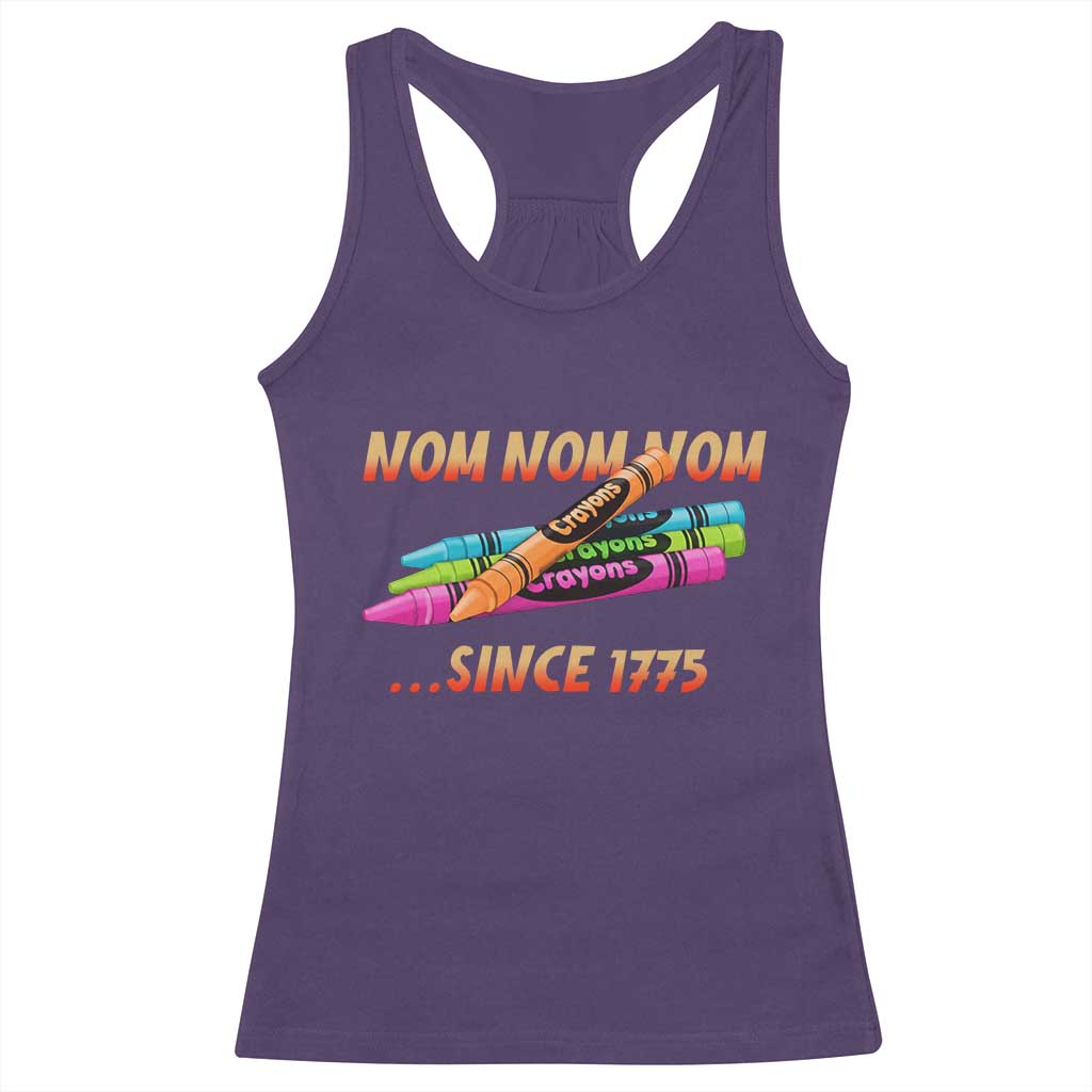 Nom Nom Nom Crayons Racerback Tank Top Since 1775 Funny Military Joke Veterans - Wonder Print Shop