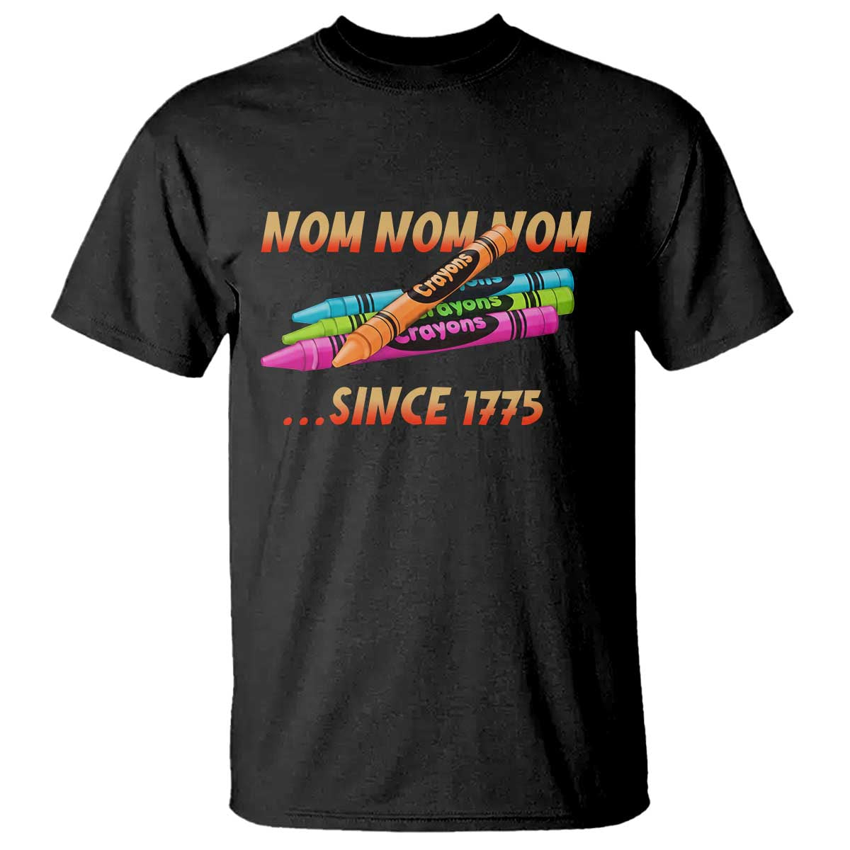 Nom Nom Nom Crayons T Shirt Since 1775 Funny Military Joke Veterans - Wonder Print Shop