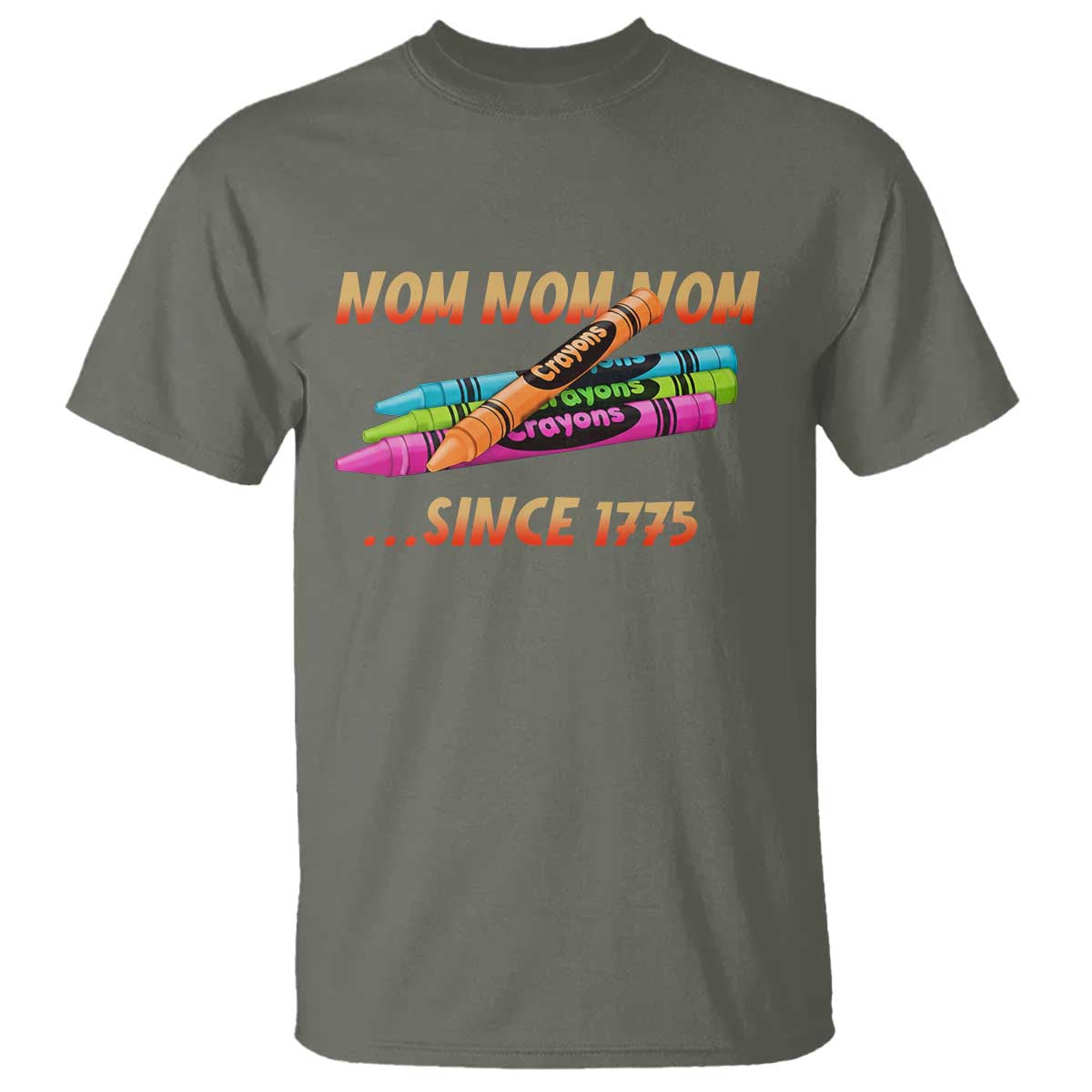 Nom Nom Nom Crayons T Shirt Since 1775 Funny Military Joke Veterans - Wonder Print Shop