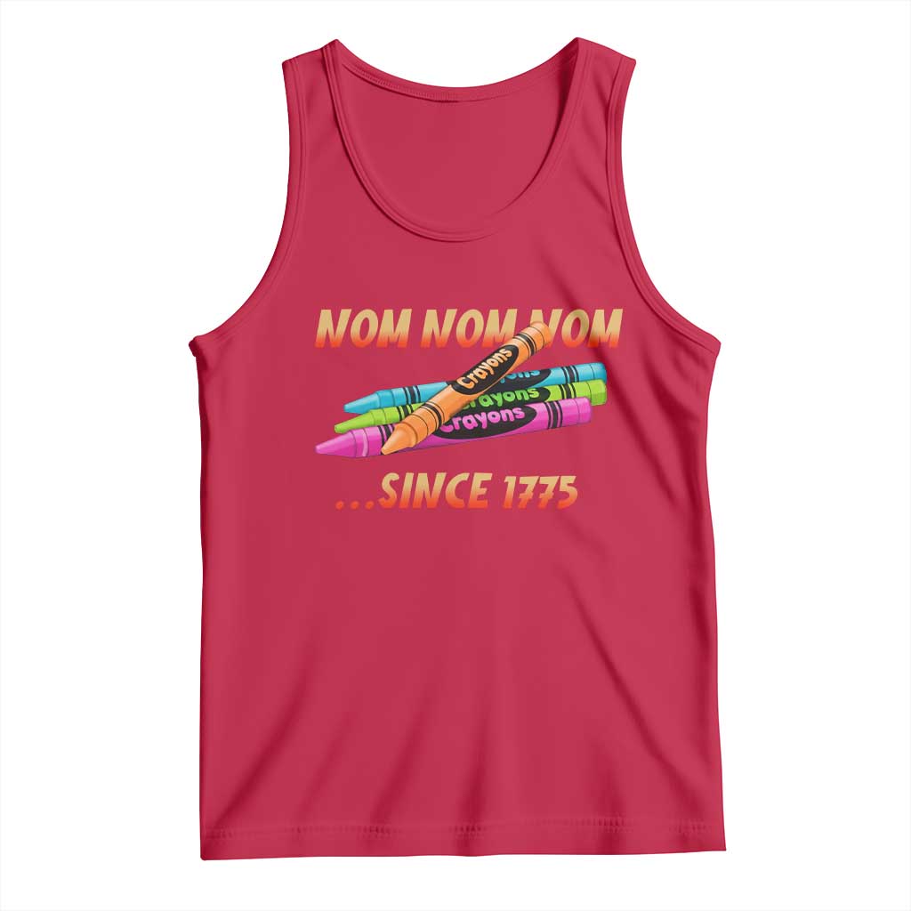 Nom Nom Nom Crayons Tank Top Since 1775 Funny Military Joke Veterans - Wonder Print Shop