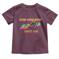 Nom Nom Nom Crayons Toddler T Shirt Since 1775 Funny Military Joke Veterans - Wonder Print Shop