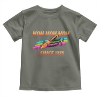 Nom Nom Nom Crayons Toddler T Shirt Since 1775 Funny Military Joke Veterans - Wonder Print Shop