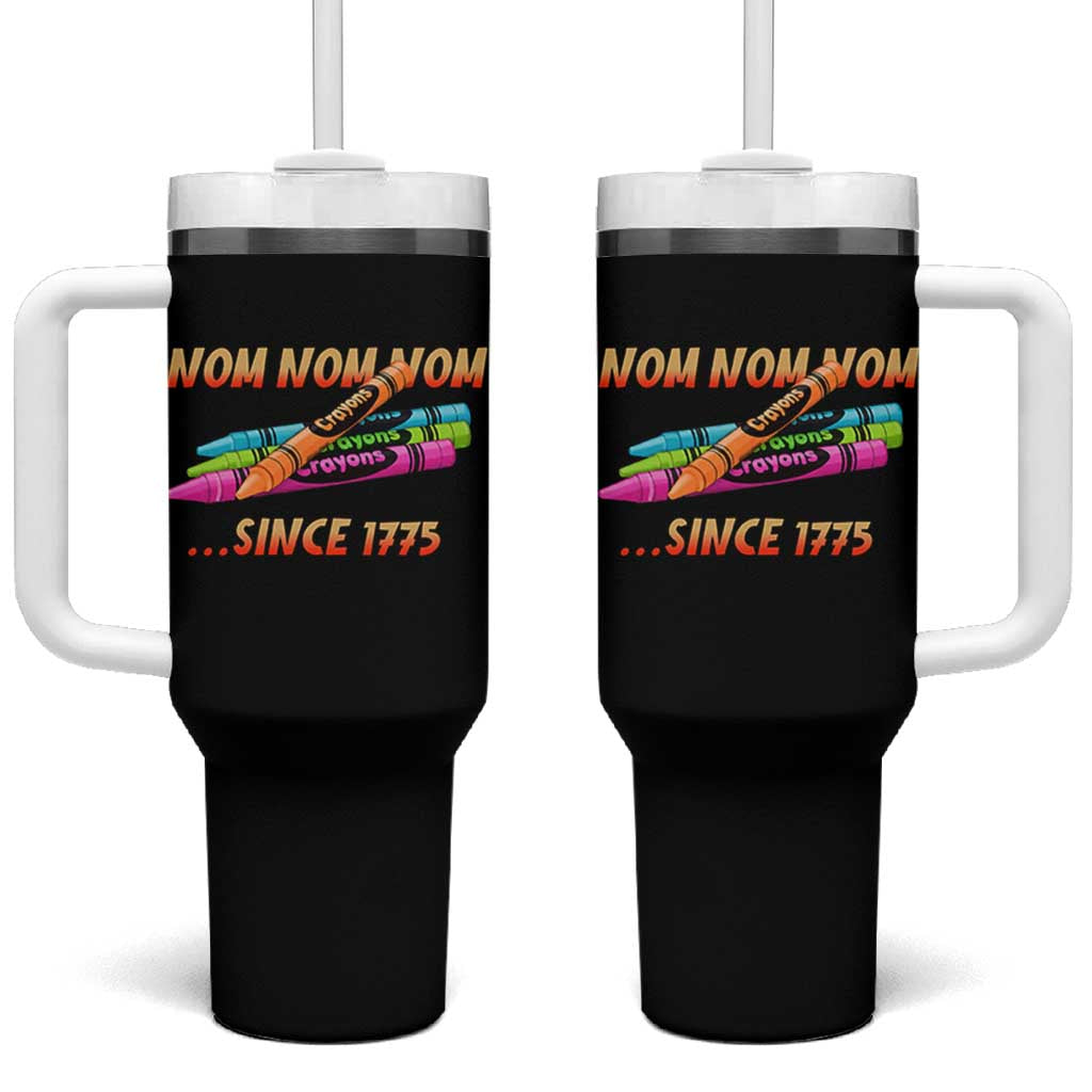 Nom Nom Nom Crayons Tumbler With Handle Since 1775 Funny Military Joke Veterans - Wonder Print Shop