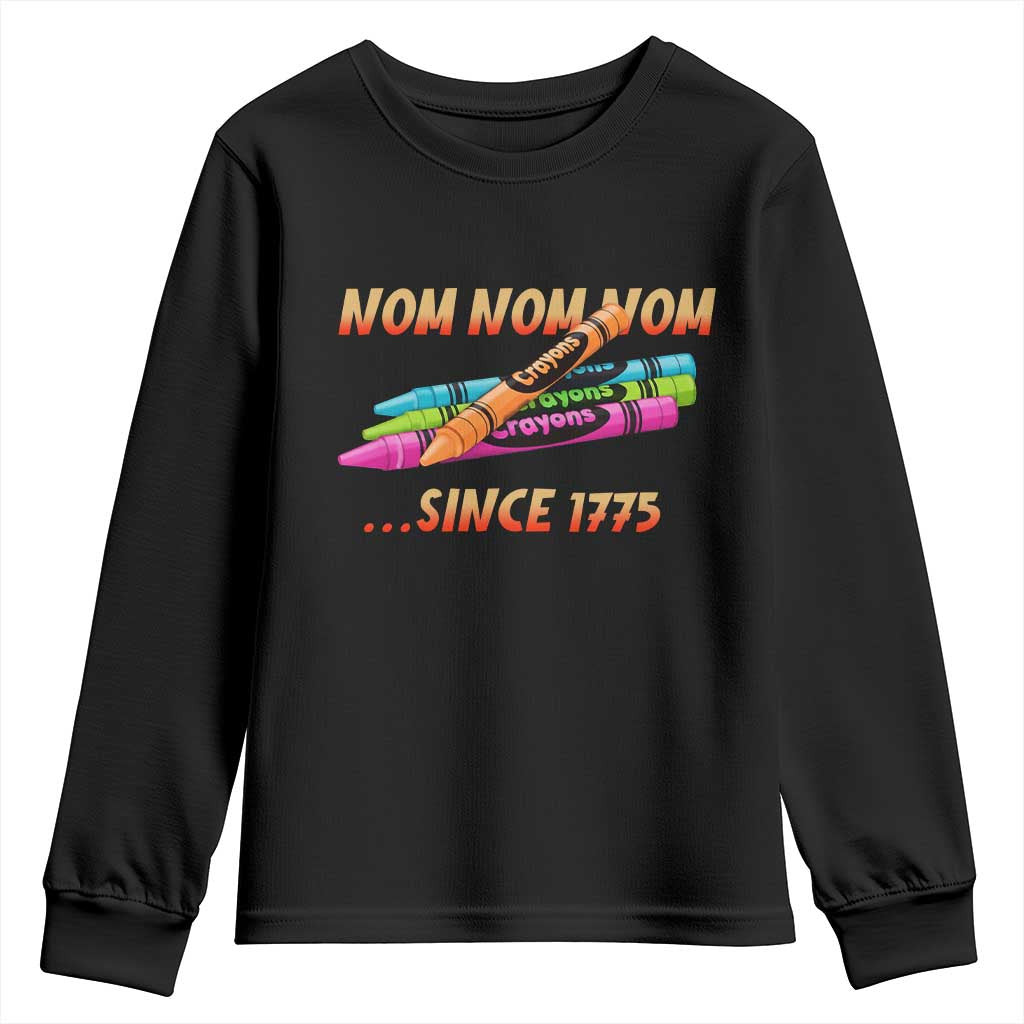 Nom Nom Nom Crayons Youth Sweatshirt Since 1775 Funny Military Joke Veterans - Wonder Print Shop